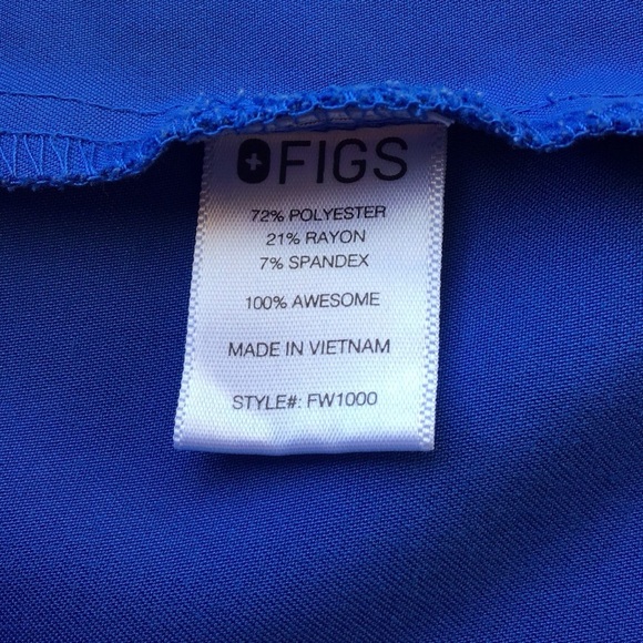Figs Blue V-Neck Scrub Top - Picture 3 of 5